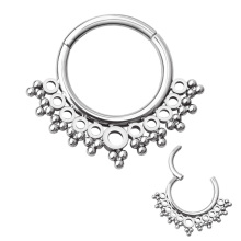 ASTM F136 Titanium Beaded Cluster Septum Clicker Nose Ring Piercing jewelry
